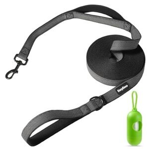 Black Dog Leash with Waste Bag Holder